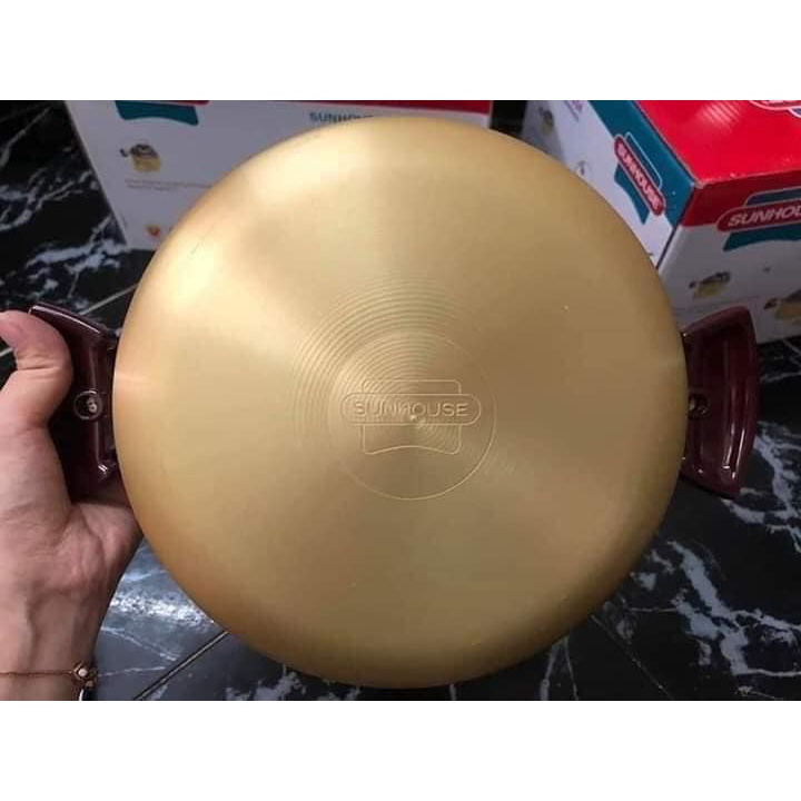 Bộ 3 nồi sunhouse size 16-20-24cm bền đẹp, chắc chắn (màu vàng đồng)