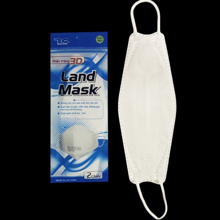 Khẩu Trang 3D Kháng Khuẩn LandMask 1 Túi 6 Cái - Dày 3 Lớp Vải Không Dệt, Chính Hãng Y Tế