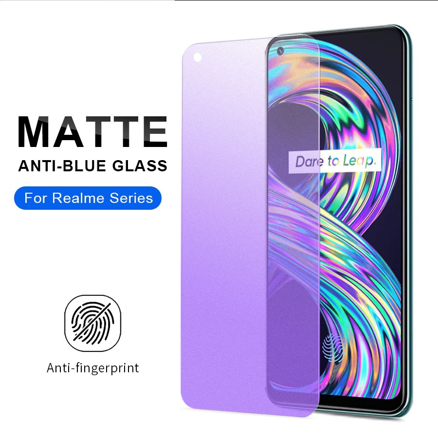 Kính cường lực chống Vân Tay ánh sáng xanh Cho Realme C11 2021 C15 5 5i 6i 7i 8i C12 C21 C35 C21Y C25 C20C20Y C25S C2 C3 C17 6 7 5 8Pro Narzo 20 30A 50A X50Pro X3