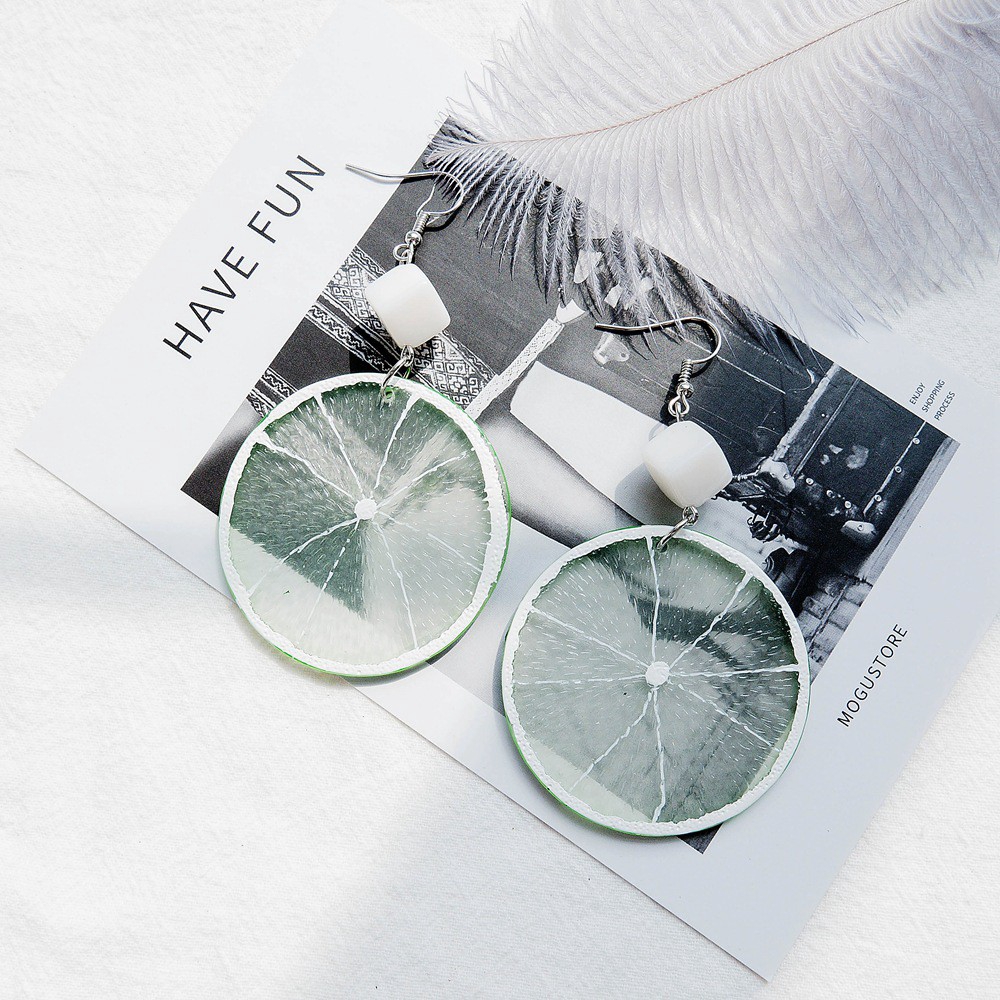Bông tai hình lát chanh/ lát cam thời trang nữ dễ thương xinh xắn