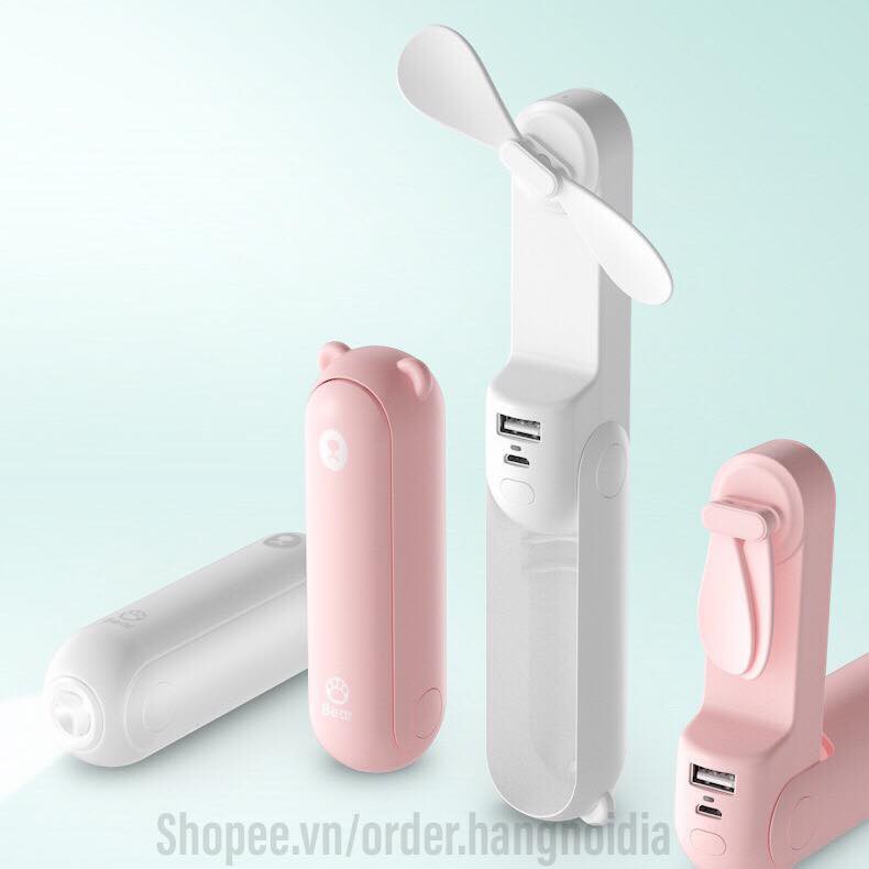 Đèn pin,quạt,sạc dự phòng hình gấu dễ thương (bear)
