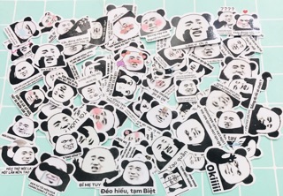 70 Sticker gấu trúc meme ép lụa bóc dán