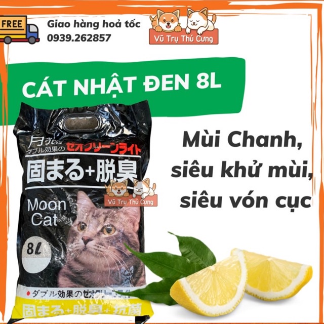 Cát Nhật Đen 8L vệ sinh cho mèo, vón cục, khử mùi tốt