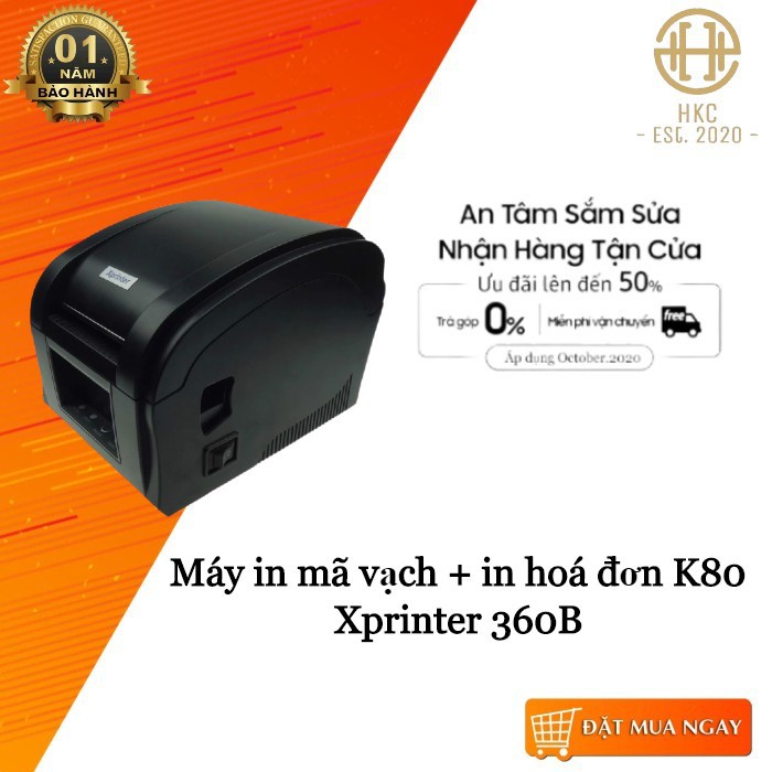 Máy in tem + in hoá đơn K80 Xprinter XP 360B in đơn hàng GHTK, in tem nhãn và phiếu giao hàng các sàn TMĐT | WebRaoVat - webraovat.net.vn