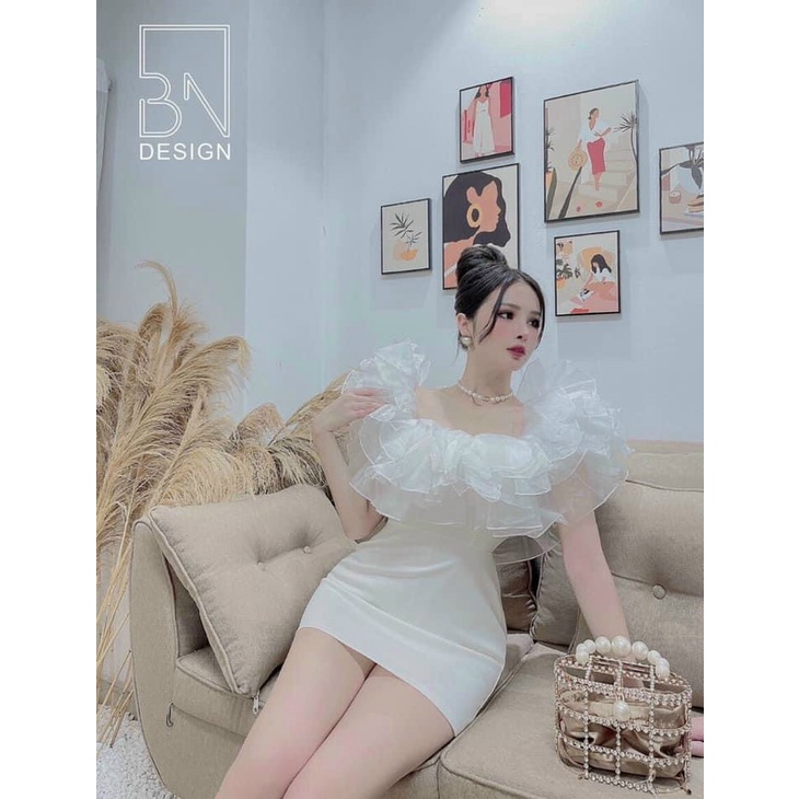 [ HÀNG BÁN CHẠY ] ĐẦM UMI PHỐI VOAN KIẾNG, REN NGỰC &amp; TAY, TAY TRỄ VAI GỢI CẢM, MÀU SẮC HIỆN ĐẠI, TAO NHÃ, MẶC SIÊU SANG