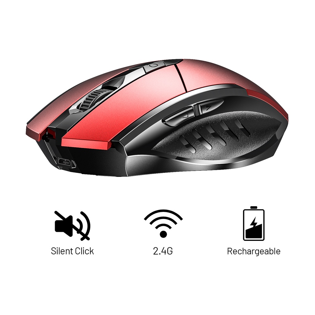 Chuột không dây Bluetooth chơi game tự sạc Inphic PM6 chống ồn 1600 DPI