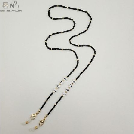 Dây đeo khẩu trang Hàn Quốc chuỗi hạt nhiều màu đính chữ cao cấp | BigBuy360 - bigbuy360.vn