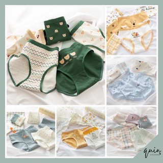 Set 5 Quần Lót Cotton Nữ Hoạ Tiết Dễ Thương Combo Quần Chip Cotton Kháng Khuẩn Hình Cute