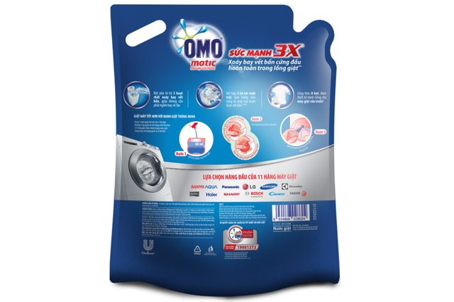 Nước giặt Omo Matic túi 2kg cửa trước( bao hì thay đổi theo đơt sản xuất)