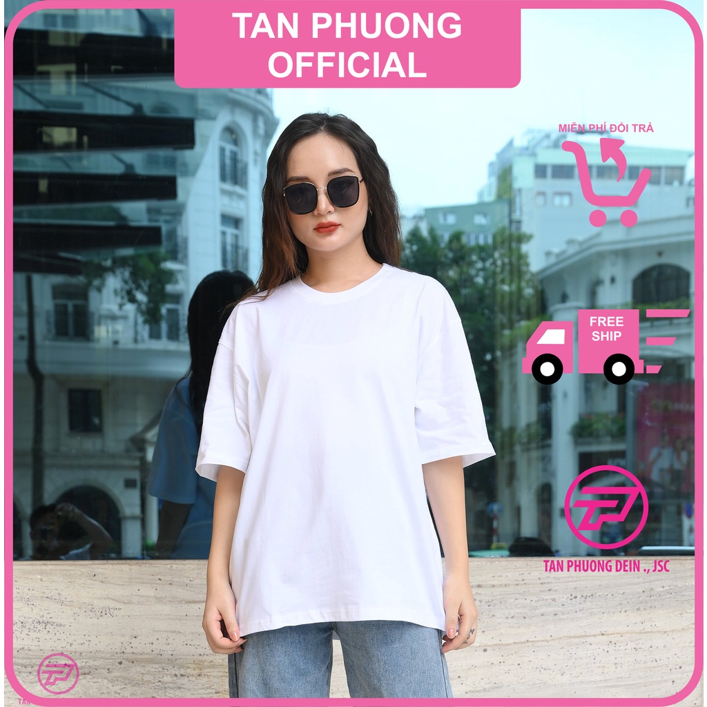 👋🤘  cao cấp form rộng cao cấp 100% cotton Tân Phương màu trắng + 🎁