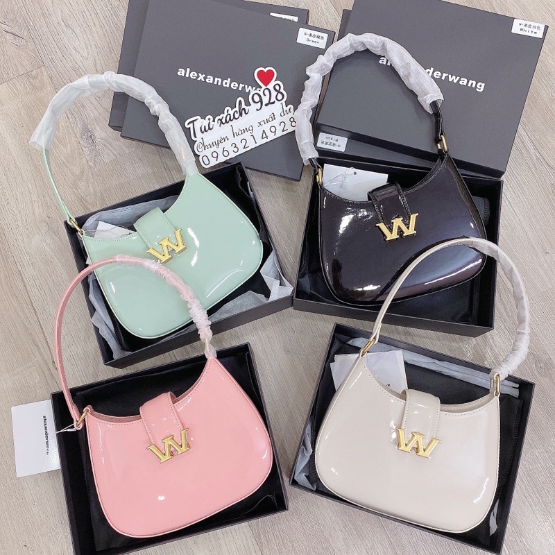 Túi W kẹp nách da bóng size 21cm fullbox