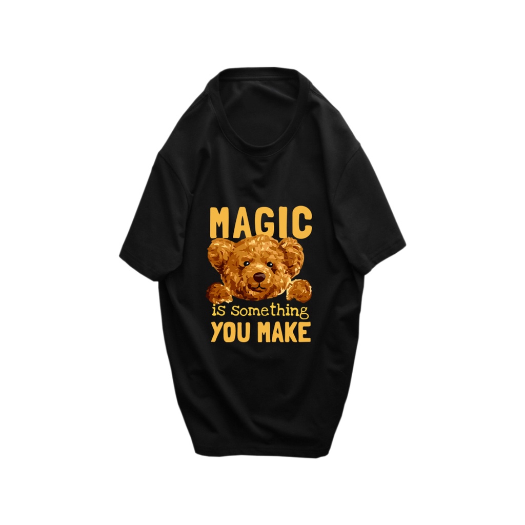 Áo thun nam đẹp tay ngắn ZOTA không cổ phong cách Hàn Quốc in Gấu Magic CZ195