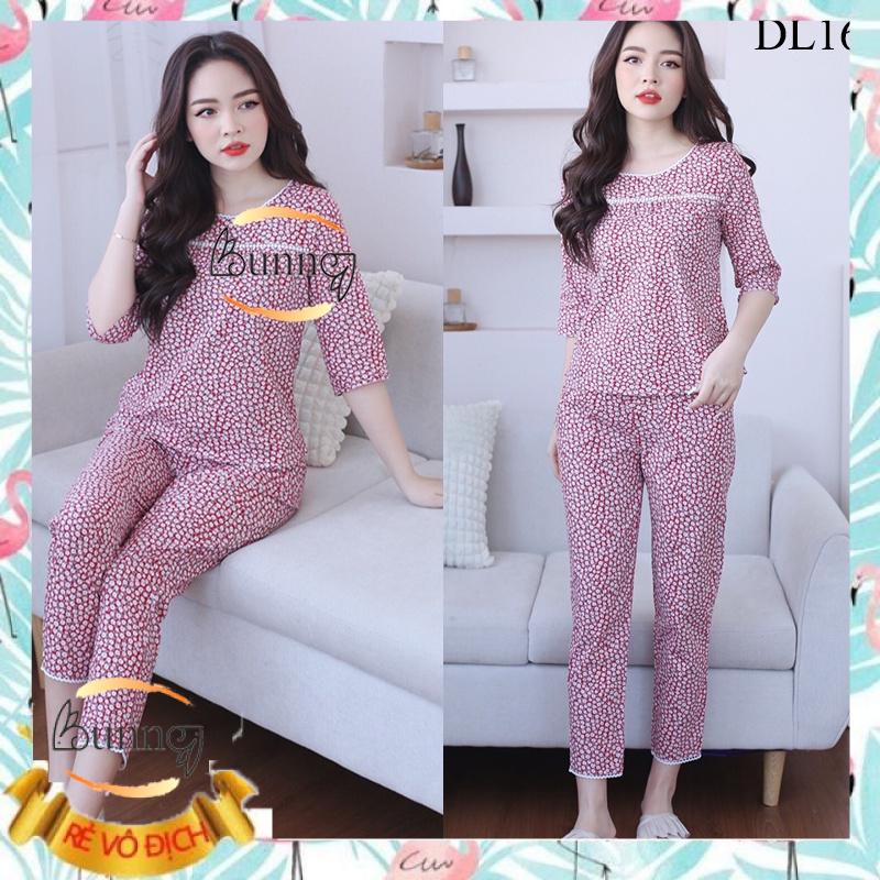 QUẦN ÁO MẶC NHÀ, ĐỒ NHÀ MẶC SAU SINH HỌA TIẾT HOA LÁ LÊN DÁNG ĐẸP