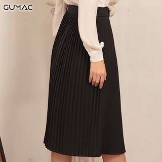 Chân váy khoen dập ly GUMAC VA466_DEN