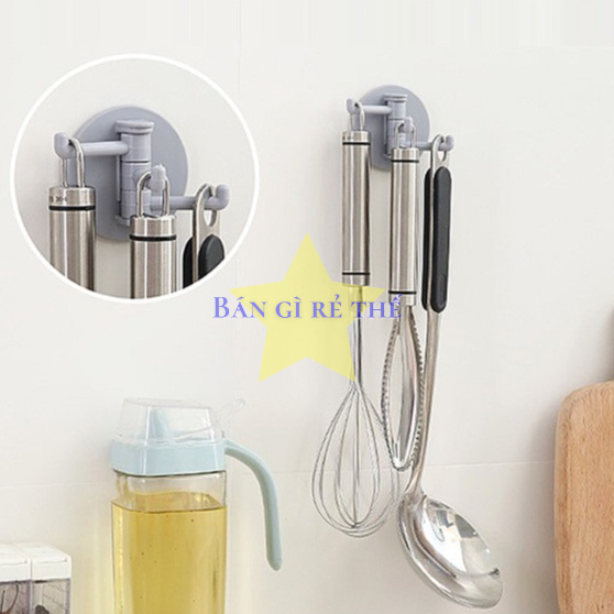 MÓC DÁN TƯỜNG 3 MÓC 5,8CM - MÓC DÁN TƯỜNG 3 CHẤU XOAY ĐA NĂNG TREO ĐƯỢC NHIỀU ĐỒ