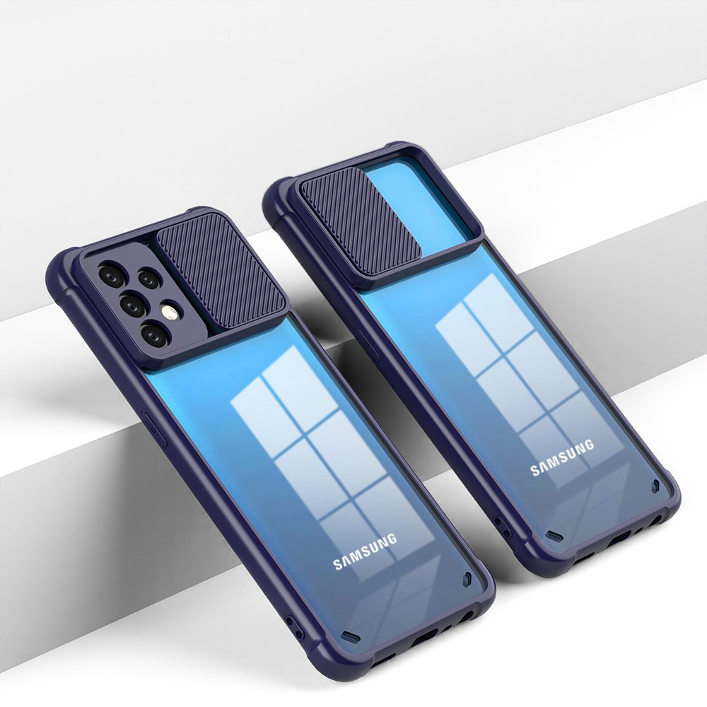 Ốp điện thoại trong suốt chống sốc có nắp trượt bảo vệ máy ảnh cho Samsung A72 A52 A52S A32 A22 A02S A03S A71 A51 4g 5g