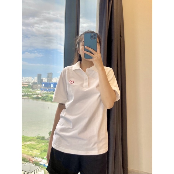 ÁO THUN POLO THÊU TRÁI TIM