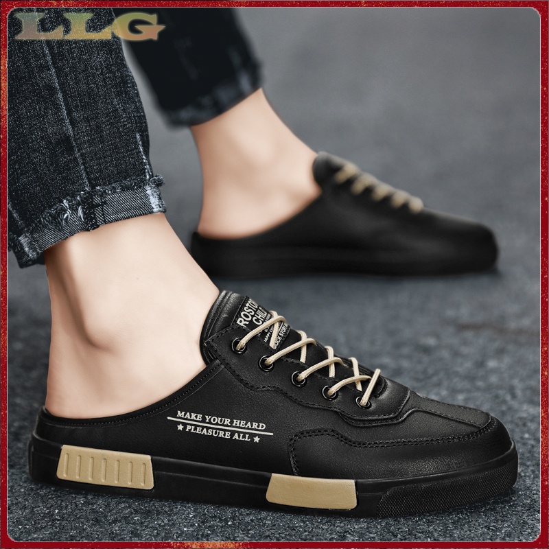 Giày Lười Da Đế Bằng Không Có Dây Buộc Thời Trang Mùa Hè Cho Nam
