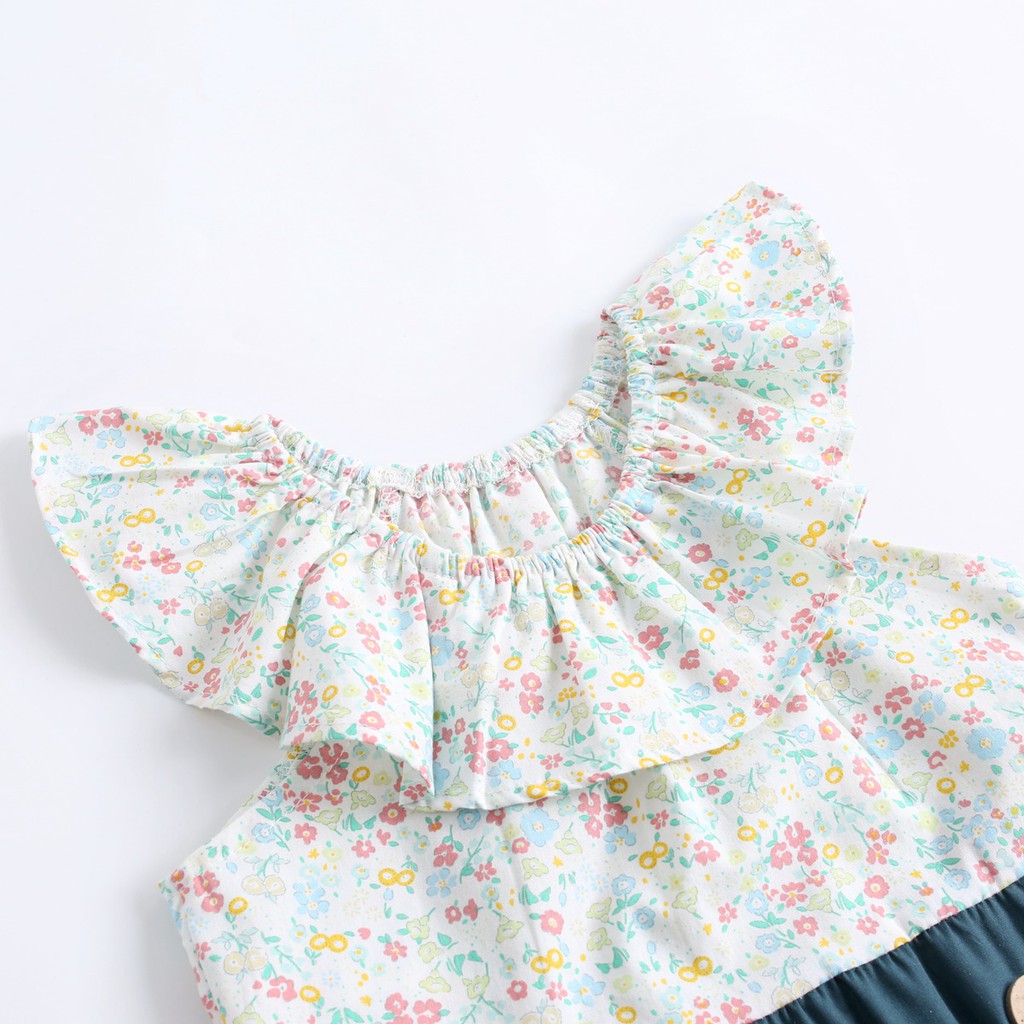 Đồ liền thân Sanlutoz in hình hoa thời trang mùa hè cho bé gái