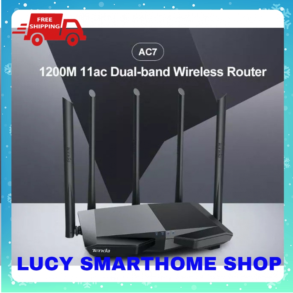 [BẢN TIẾNG ANH] Bộ Phát Wifi Tenda AC7 5 Ăng Ten 6dbi Chuẩn AC1200 (BH 12 Tháng - Hàng Nhập Khẩu)