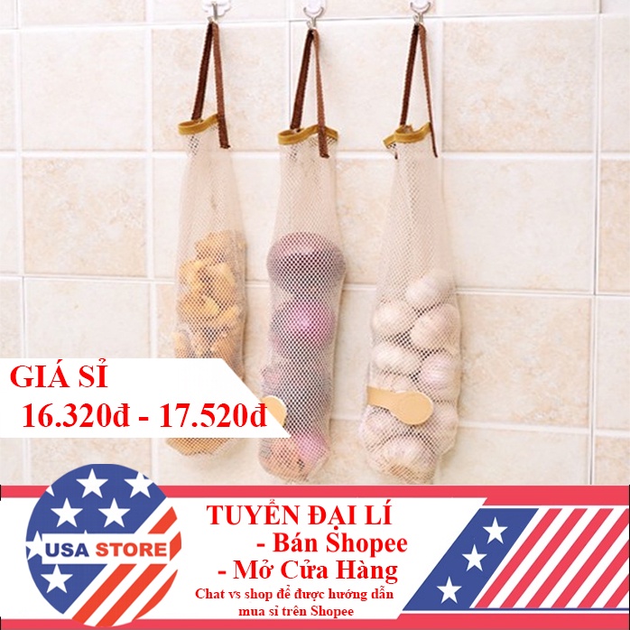 Túi Lưới Kiểu Dài - Đựng Hành Tỏi Bền Tránh Mốc