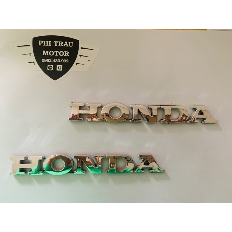Tem chữ honda nổi mạ Crom(giá 1 cặp)