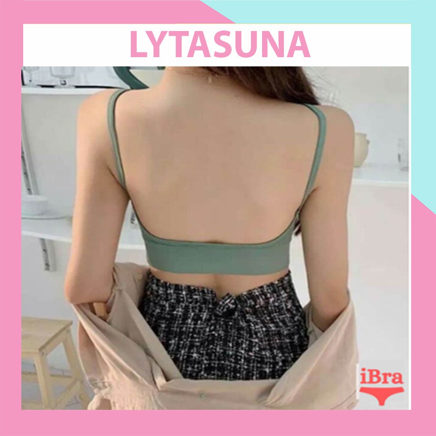 Áo bra hai dây len gân tăm FreeSize khoét lưng chữ u gợi cảm thon thả có đệm nâng ngực chất đẹp siêu hot SBR01