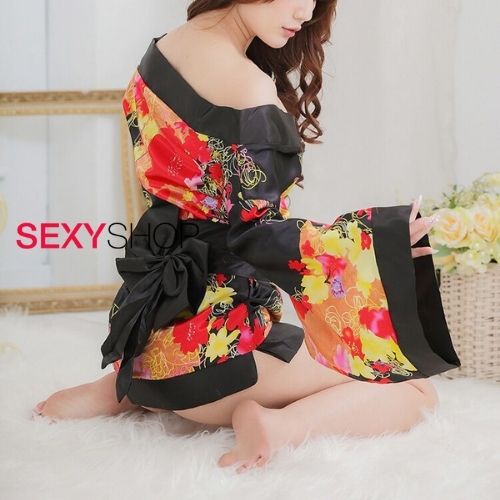 [TẶNG QUẠT] Kimono sexy cosplay phong cách Nhật Bản màu đen quyến rũ | BigBuy360 - bigbuy360.vn