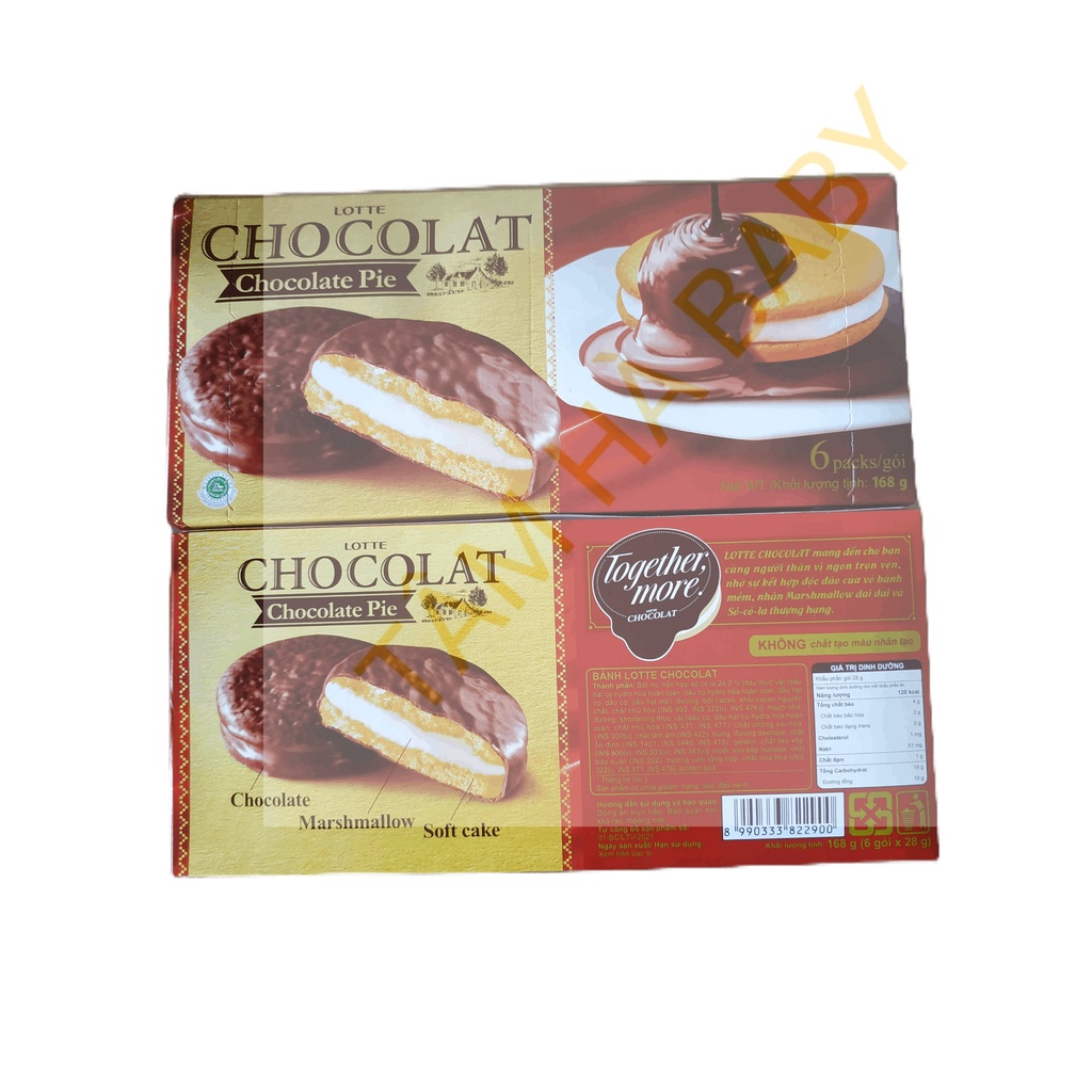 Hộp bánh chocolate Pie Lotte CHOCOLAT 162g