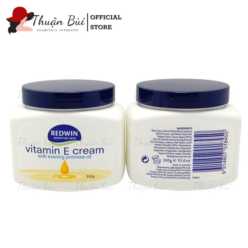 Kem dưỡng Redwin Vitamin E Cream with Evening Primrose Oil Kem Dưỡng Da Cấp Ẩm Úc Hũ 300g