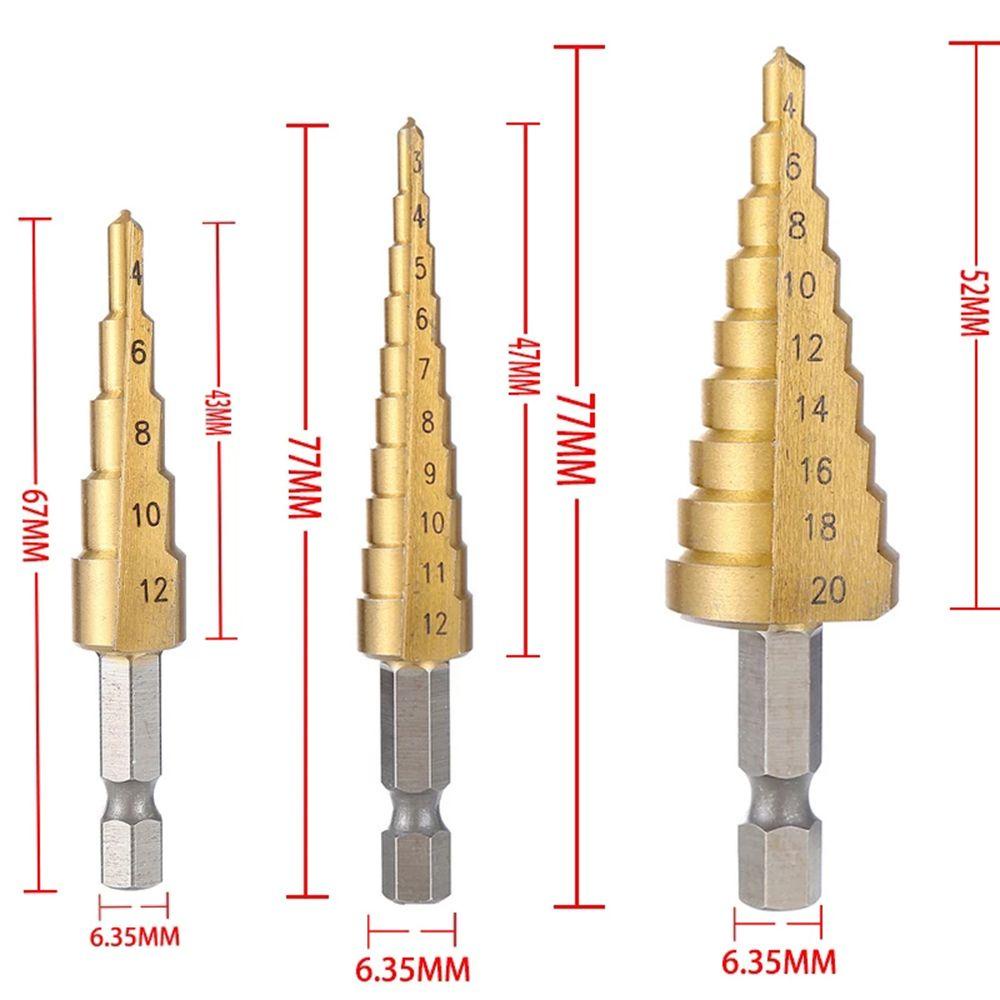 Set 3 Mũi Khoan Gỗ Lỗ Thẳng Chất Lượng Cao 3-12mm 4-12mm 4-20mm