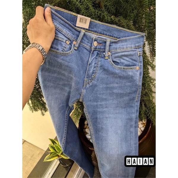 Quần jean nam ống đứng  - ống đứng jean co giản - xanh đậm wax
