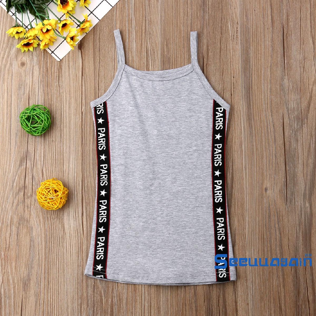 Đầm hai dây vải cotton dành cho bé gái