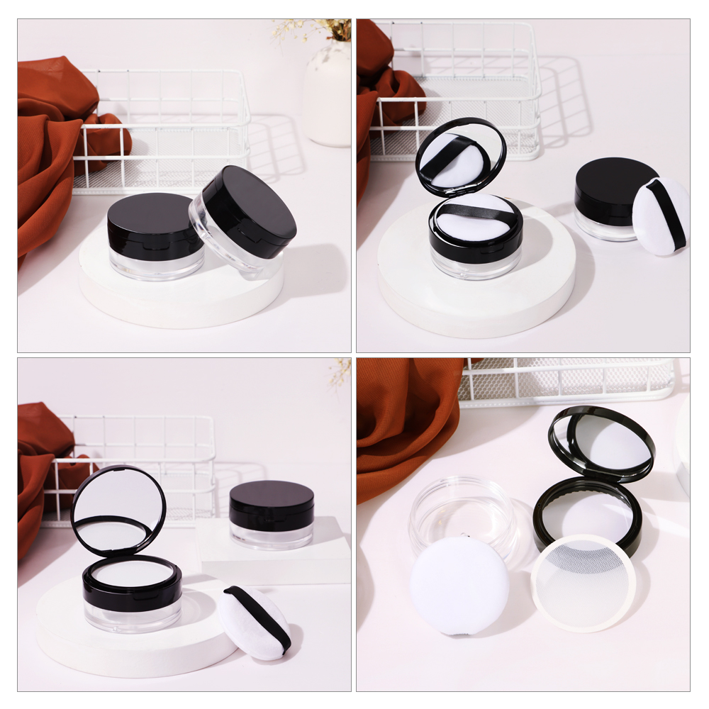 Hộp Rỗng Đựng Phấn Phủ Trang Điểm Kèm Mút Trang Điểm Tiện Lợi Ốp