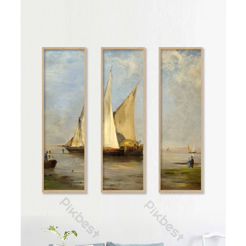 In hình ép gỗ Laminate TRANH TRỪU TƯỢNG - Mẫu 1 (3 Dọc 3x30x70). In ảnh theo yêu cầu