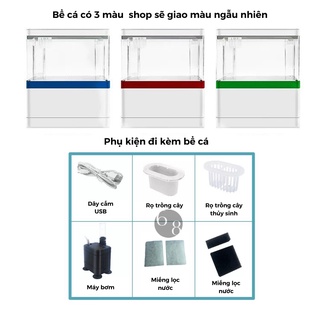 Bể Cá Mini Để Bàn Fish Tank Đa Chức Năng