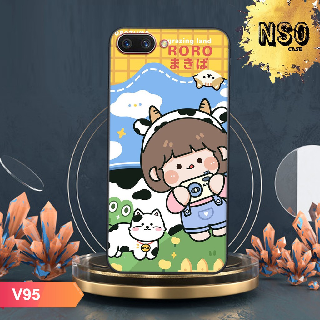 Ốp lưng Oppo A3s - Oppo A1k - Realme c2 In Hình Roro Jump Siêu Đáng Yêu