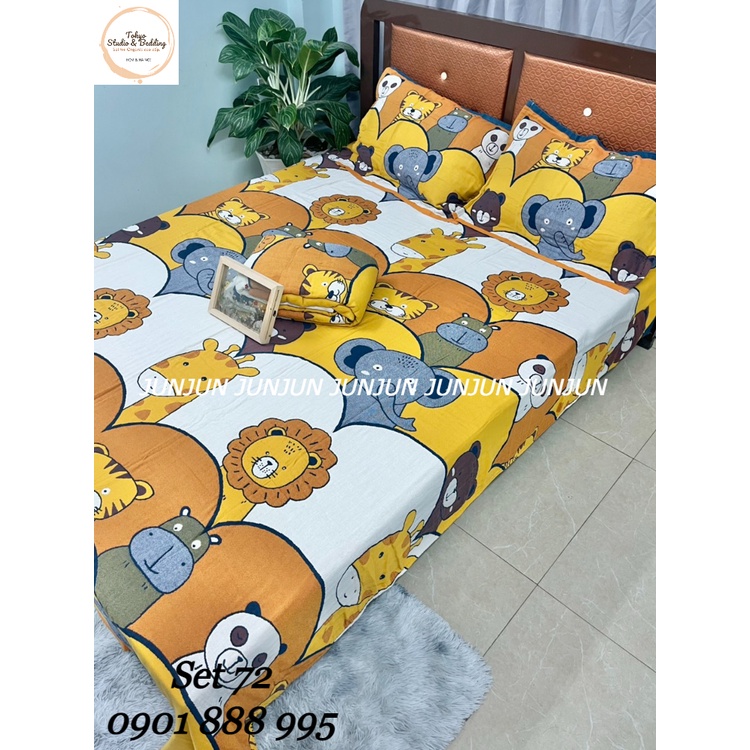 N25_SET Chăn Ga Gối vải Xô Organic cotton dòng cao cấp