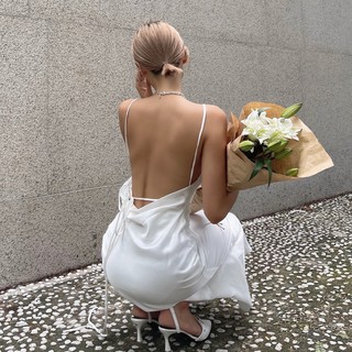 TATICHU Đầm lụa 2 dây hở lưng - Nerissa Dress