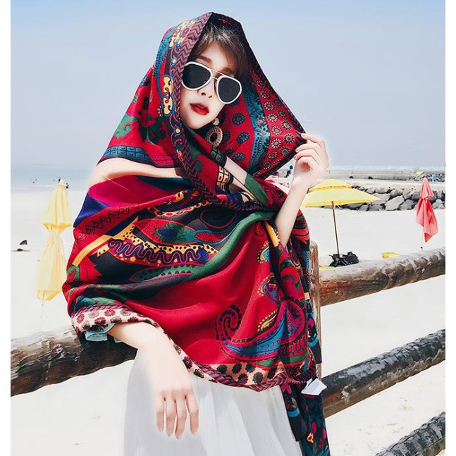 khăn boho 3 màu thu đông_đi biển_xinh xắn