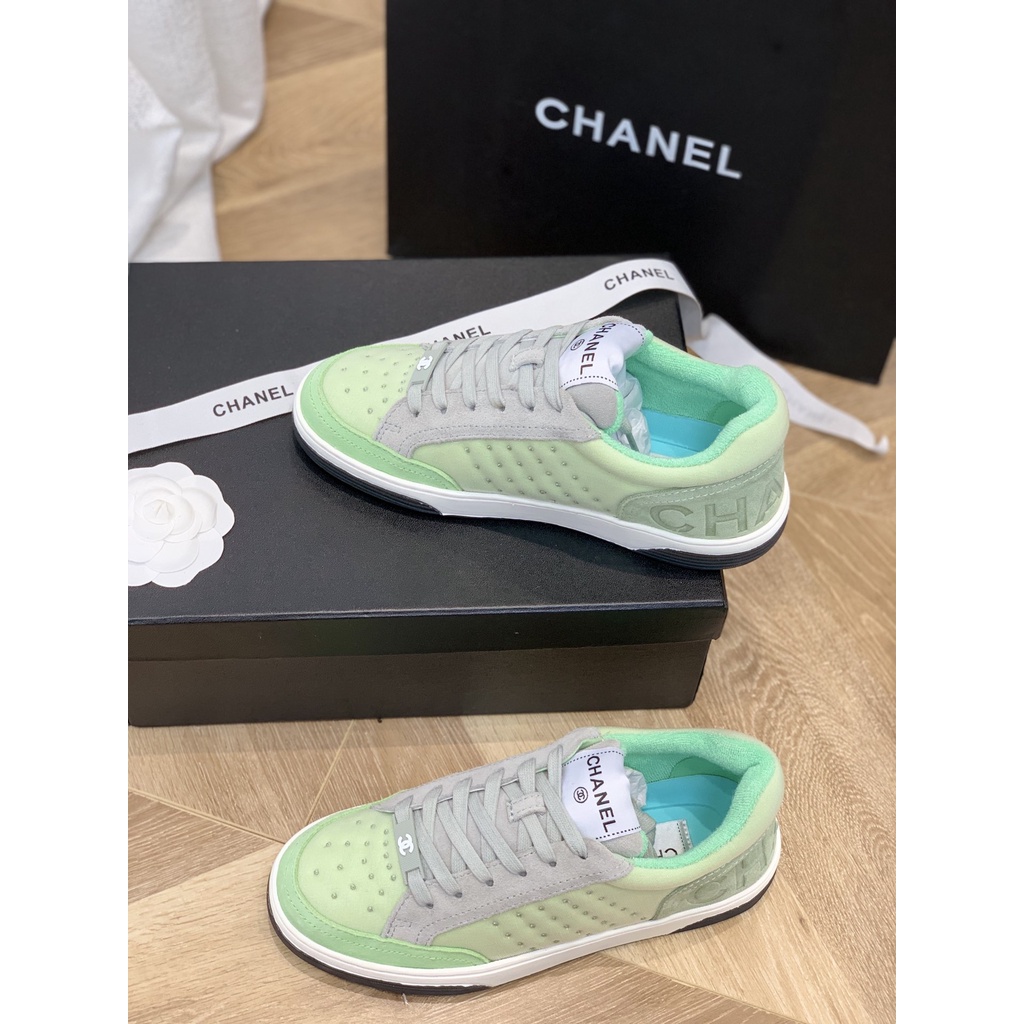Giày sneaker nữ da thật thời trang cao cấp 𝘾𝙝𝙖𝙣𝙚𝙡 𝘾𝙝𝙖𝙣n𝙚𝙡 CN thiết kế da lộn, phong cách cá tính