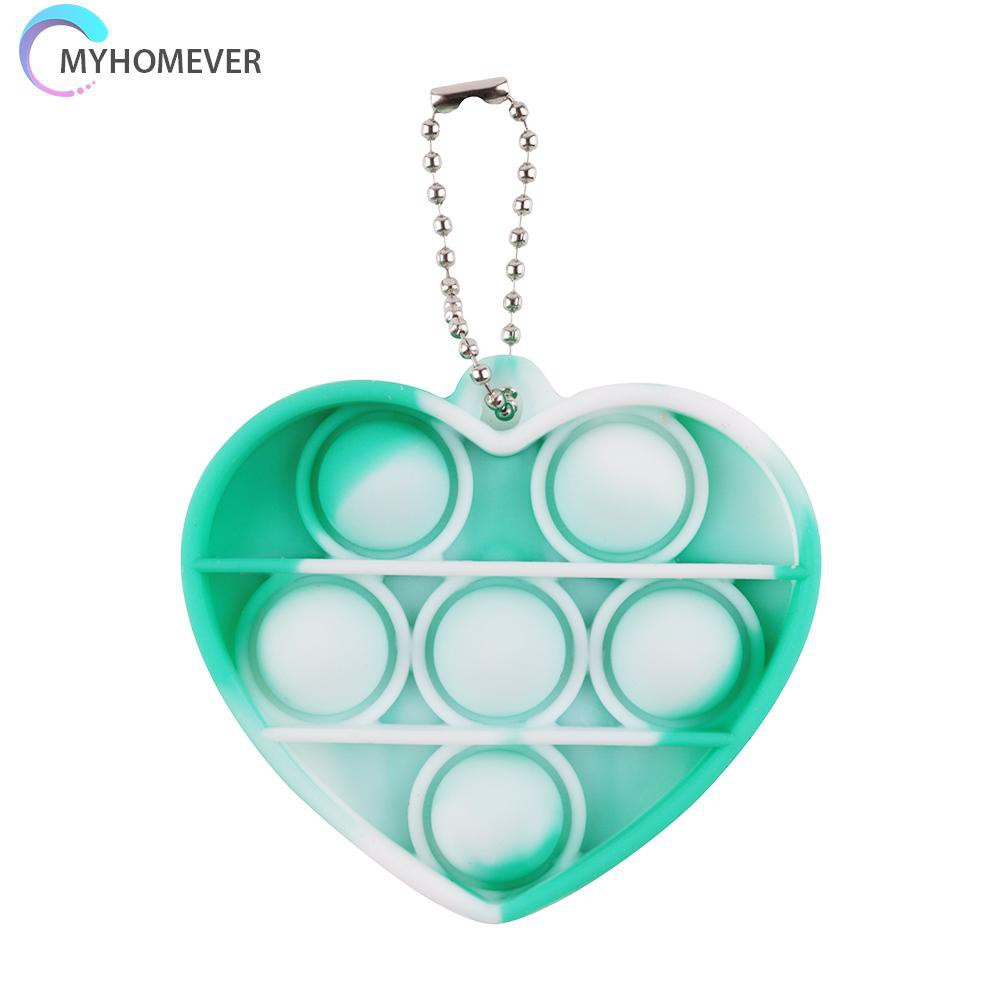 Pop It Fidget Đồ chơi Silicone Round Keychain Push Bubble Sensory Đồ chơis Autism Stress Reliever