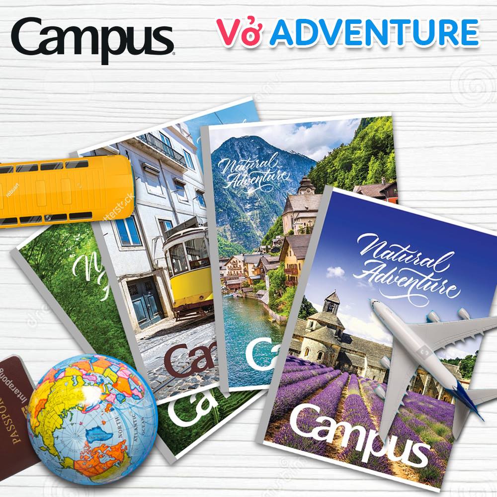 Vở kẻ ngang Campus Adventure có chấm 80tr – 120tr – 200tr – NBBAVT80 - NBBAVT120 - NBBAVT200 - vpp Diệp Lạc