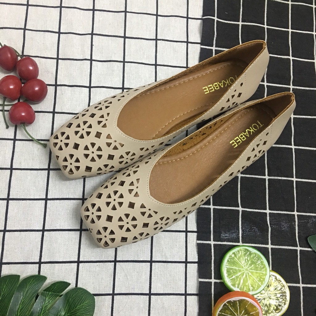 G10 GIÀY BÚP BÊ THIẾT KẾ HOA VĂN sz 38