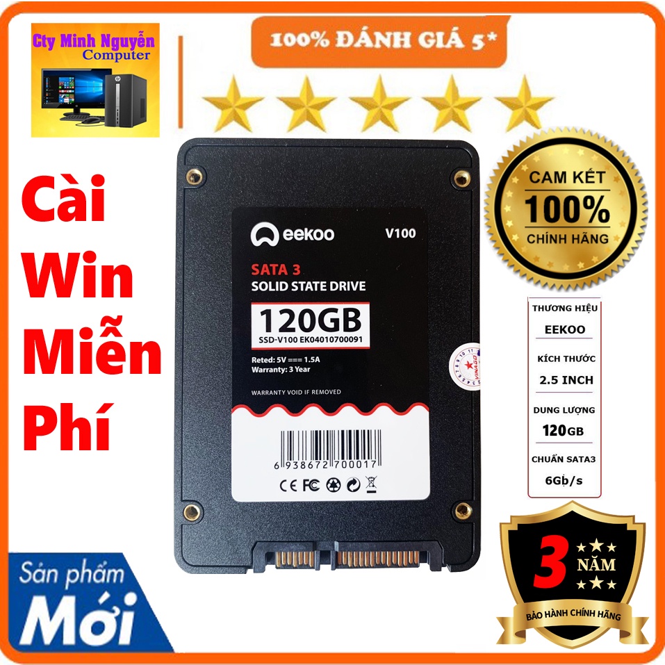 Ssd 120gb, ổ cứng ssd 128gb, 256gb eekoo 2.5 sata III, BH 3 năm