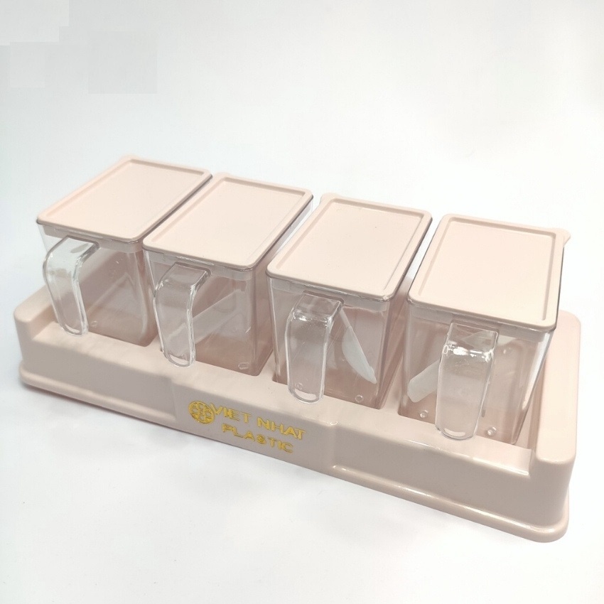 Bộ 4 lọ đựng gia vị có thìa Việt Nhật 2939