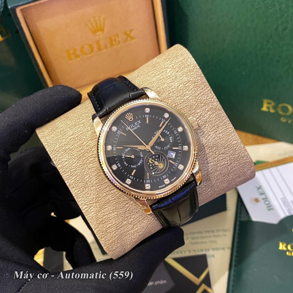 Đồng hồ nam RL máy cơ automatic mặt tròn classic dây da sang trọng có bảo hành DH559 shop114 | BigBuy360 - bigbuy360.vn