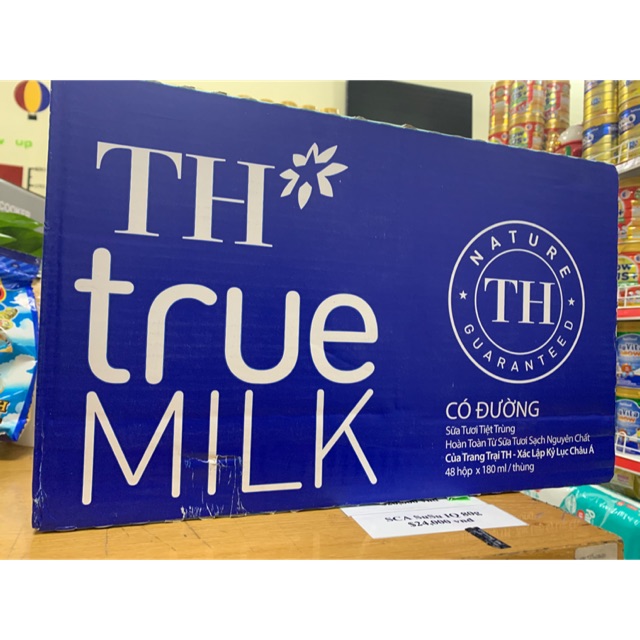 Thùng Sữa Tươi TH True Milk 180ml(48 hộp)
