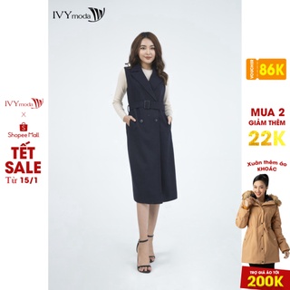 Áo khoác nữ cổ 2 ve không tay dáng dài IVY moda MS 79 thumbnail