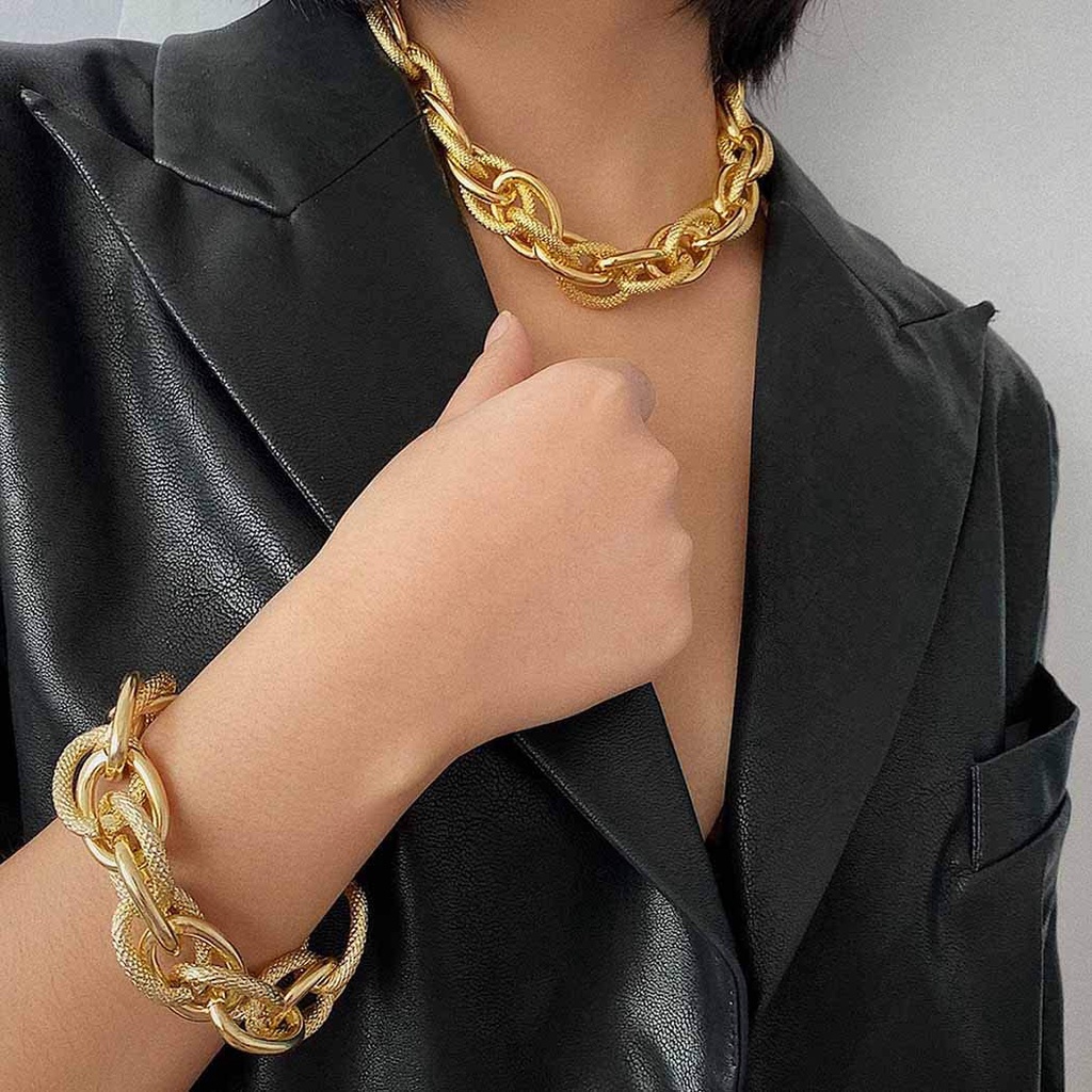 Vòng Cổ Choker Màu Vàng Phong Cách Punk Thời Trang Đi Biển Cho Nữ Jp60Vn